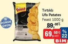 FEAST TIRTIKLI UFO PATATES 1000 G FEAST TIRTIKLI UFO PATATES 1000 G